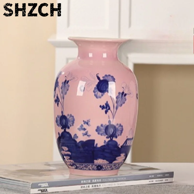 Ceramic Vase Chinese Style Retro Luxury Vases Living Room Bedroom Table Decoration Vase Elegant Interior Decor Flower Bottle