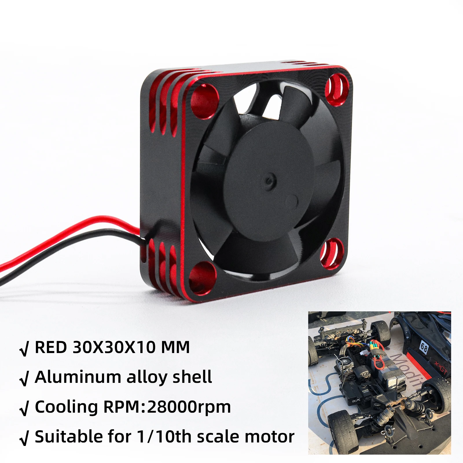 RCZIPROY RC 25mm 30mm 35mm 40mm 50mm Fan Koelventilator RC Creeper 1/10 1/8 1/5 540 550 3650 Motor Borstelloze/Geborstelde ESC RC Auto
