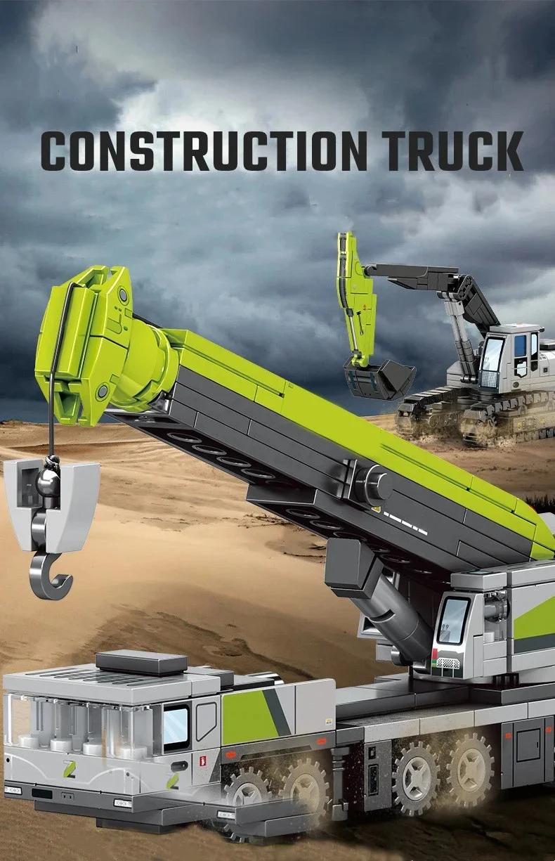 SEMBO BLOCK City Engineering Fahrzeug-Bausatz, MOC Bagger-Mischfahrzeug-Modell, Bausteine, Spielzeugauto, Geburtstagsgeschenke – Detail 1