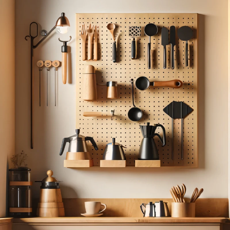 

Woodworking uncle, family coffee corner layout hole board decoration, creative storage of coffee Hard decoration