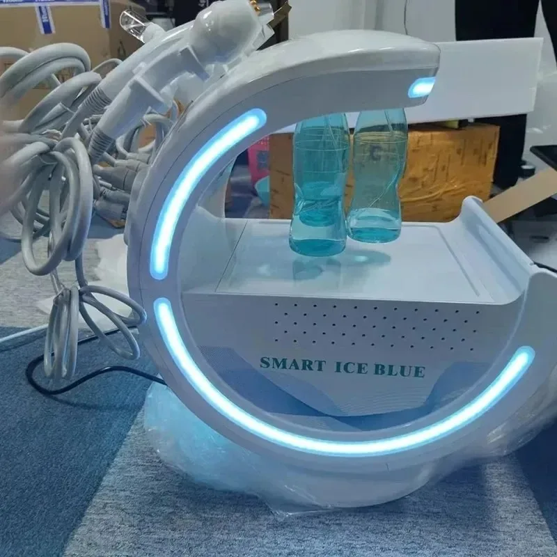 Smart Ice Blue Plus 7 en 1 máquina de burbujas de hidrodermoabrasión de oxígeno máquina profesional de Hydra facial máquina ultrasónica de elevación rf