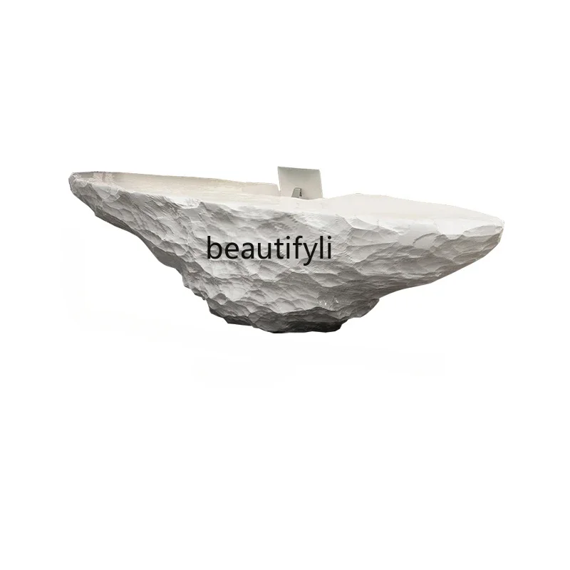 

Paint Front Desk FRP Reception Desk Beauty Salon Modern Special-Shaped Creative Service Bar Desk