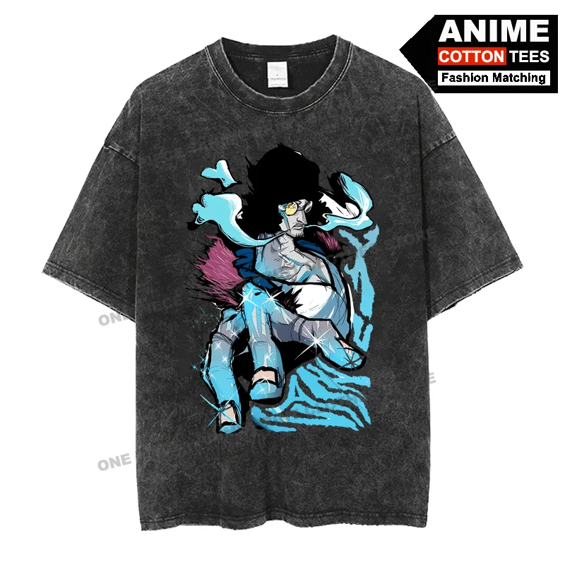 

Anime Peripheral Clothing ONE PIECE - Kuzan · Ice Age Print T Shirt Street styl Men Women Short Sleeve Cotton Washed Loose Tees