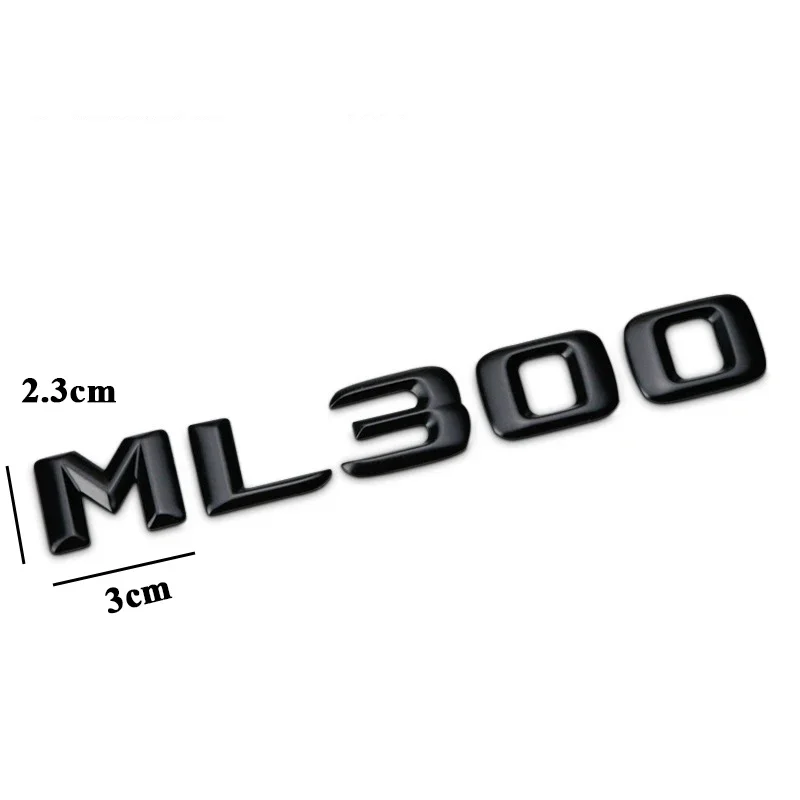 3D ABS Black Car Rear Trunk Badge Sticker Emblem ML 300 320 350 400 500 Logo For Mercedes ML300 ML350 W166 W163 W164 Accessories