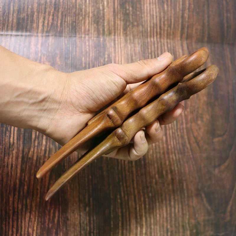 1/2pcs Golden Sandalwood Claw Knife Wooden Toy Knife Carved Knife Ornament Arts Practice, Performance Training Home Decoration