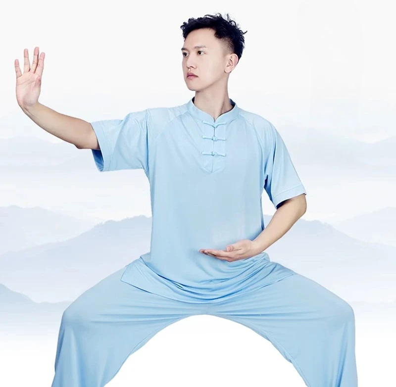 ensemble-de-kung-fu-d'ete-pour-femmes-et-hommes-uniforme-d'arts-martiaux-de-tai-chi-veste-et-pantalon-de-wing-chun-a-manches-courtes