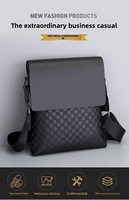 Men's One Shoulder Crossbody Bag Korean Version Trendy Checkerboard Pattern Embossed New Casual Business Bag Bags for Men