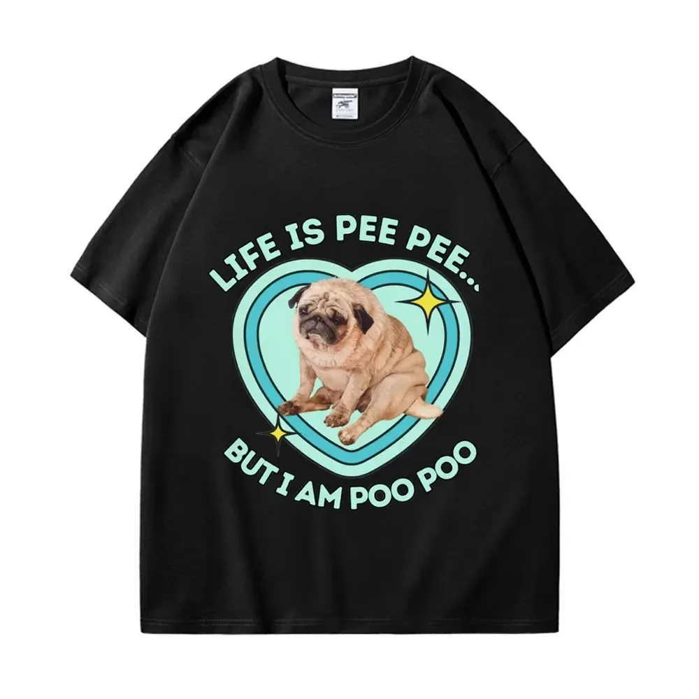 Funny Pug Meme Graphic T Shirts Men's Women's Fashion Hip Hop Oversized T-shirt High Quality Pure Cotton Short Sleeve T-shirts