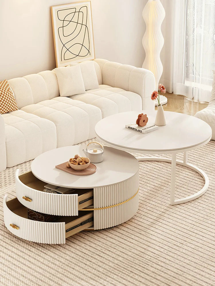 The product can be customized.Cream style living room, home coffee table, net celebrity small house, small apartment type