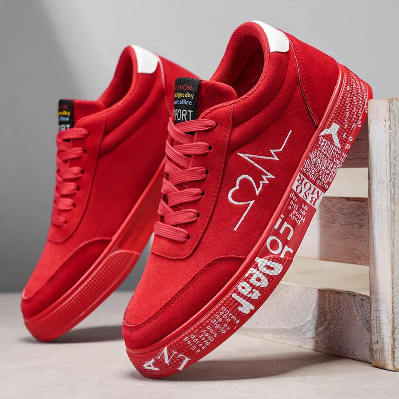 

Мужские вулканизированные кеды 2026 года: модные повседневные кроссовки на шнуровке, дышащие, оригинальные, из канваса, красно-черные, для пар, с граффити, на плоской подошве