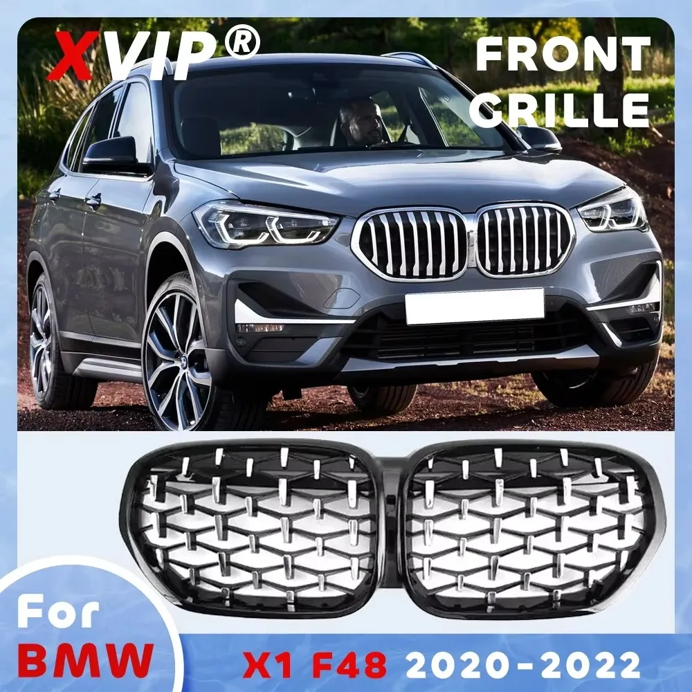 

XVIP M-Color Black Carbon Fiber Pattern Diamonds Style Upper Center Grille Car Exterior Accessories For BMW X1 F48 LCI 2020-2022