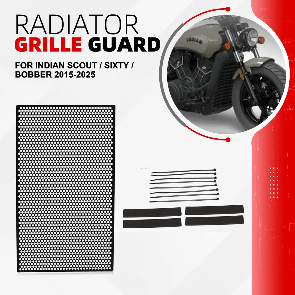 

Motorcycle Accessories For Indian Scout / Sixty / Bobber 2015-2021 2022 2023 2024 2025 Radiator Guard Grille Protection Cover