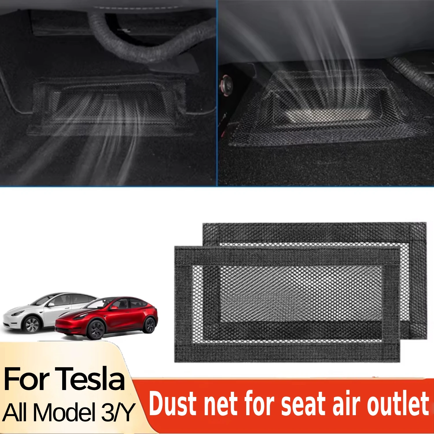 For Tesla Model 3 Y Juniper 2025 Highland Under Seat Rear Air Vent Protect Cover Anti-block Backseat Outlet Grille Protection