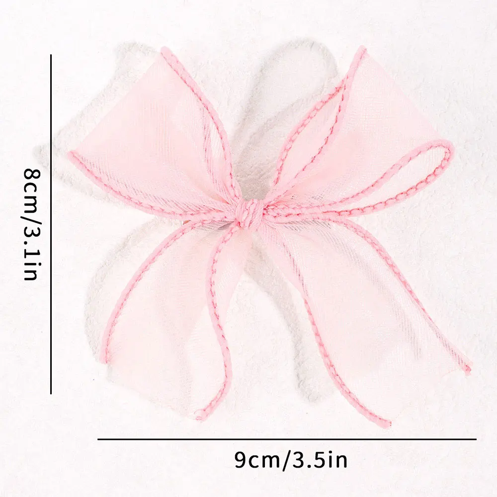 6Pcs Pink Lace Hair Bows Clip For Girls Sweet Korean Bowknot Hairgrips Kids Hair Accessories Children Hairpins Barrettes