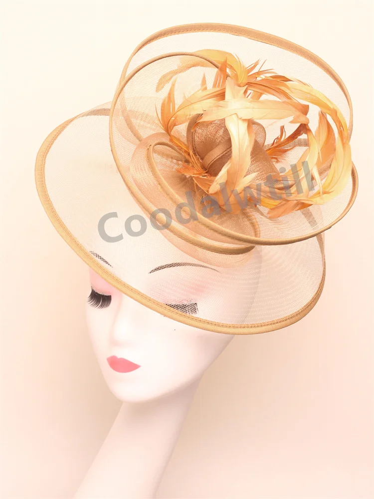 Bruids Bruiloft Haaraccessoires Veren Sluiers Tovenaar Hoeden Cocktail Hoofddeksels Dames Race Gelegenheid Hoedenzaak Hoed Hoofdband