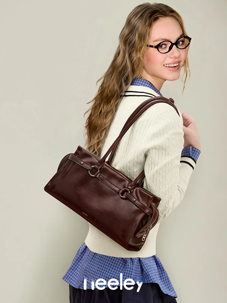 

Neeley Large Capaci Leather Tote Bag Women's Underarm Bag Single oulder Bag Soft Cowhide Original Design Faionable Bost...