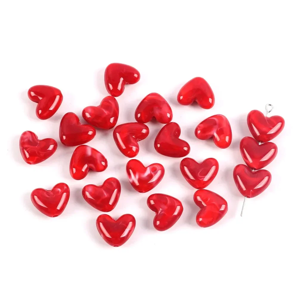 10 stuks imitatie steen liefde hartvorm acryl kralen voor sieraden maken DIY handgemaakte armband porseleinen kralen accessoires