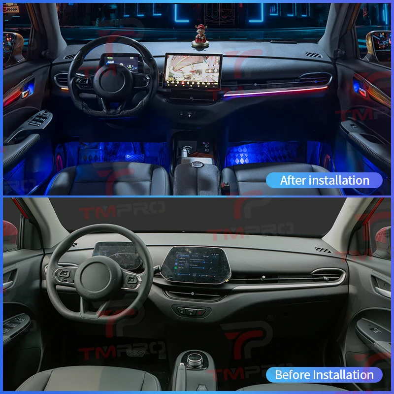 TMPRO 64-color LED safety assistance system ambient lighting, suitable for 2022-2025 VINFAST VF5 car interior decoration