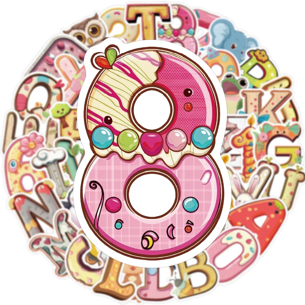 50PCS Fun Alphabet Number Animal Graffiti Stickers Scrapbooking Collage Material Number Letter Teaching Auxiliary Stickers