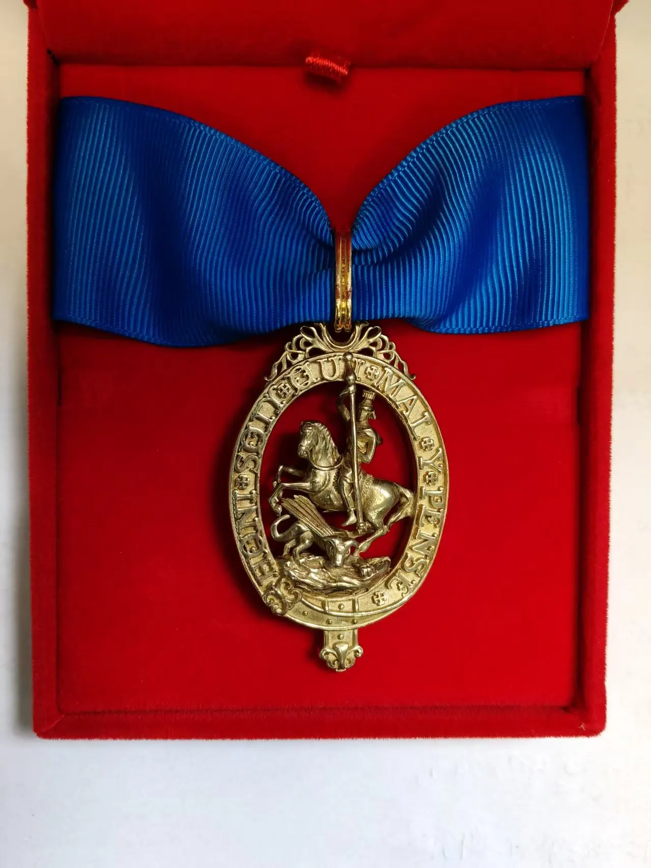 British Order of the Garter “Lesser George” St George Neck Badge Ribbon Reproduction