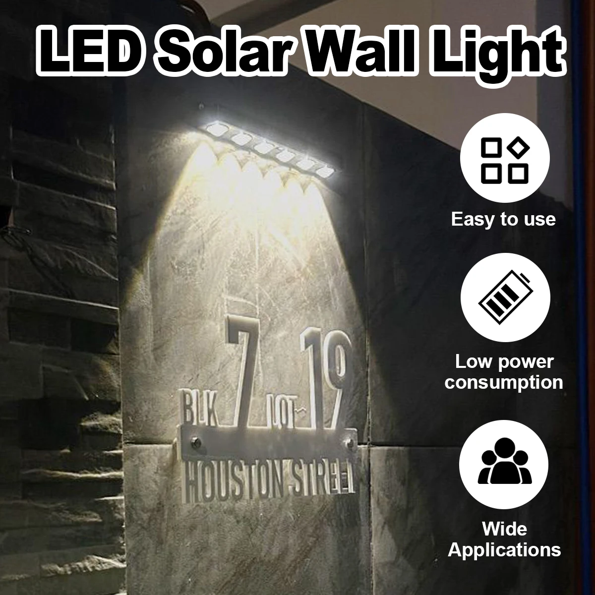 

Led Solar Wall Light Wall-mounted With Intelligent Control Waterproof Outdoor Cool White\Warm White For Exterior 4-8leds Terrace