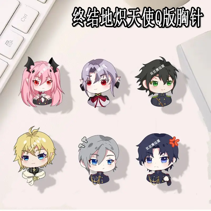 

6PCS Anime Seraph Of The End Badge Brooch Pin Krul Tepes Clothes Backpack Decoration Lapel Personalized Chest Tag