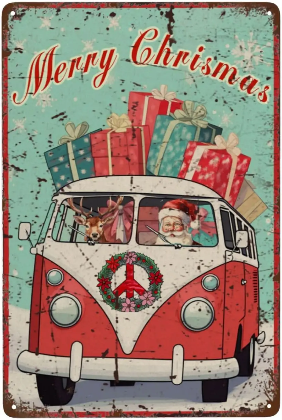 Śmieszne Świąteczne Metalowe Znaki Świąteczne Prezenty Vintage Chrismas Decor Retro Świąteczne Blaszane Znaki dla Rustykalny Dom Kuchnia Sypialnia Bathro