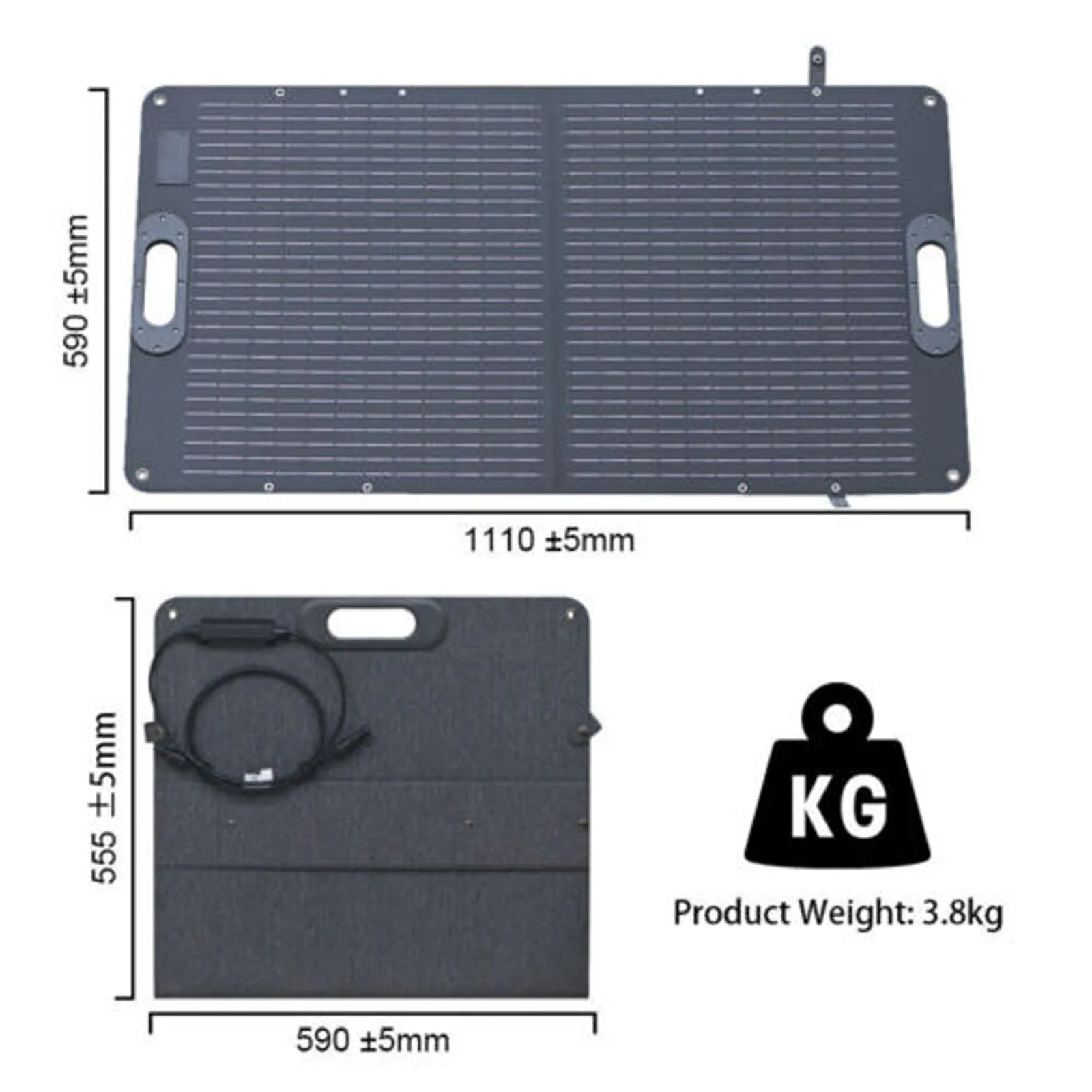 100W Foldable Solar Panel 24V Portable Waterproof Charger with 23.7% Efficiency for Camping RV Boat Emergency Backup Power