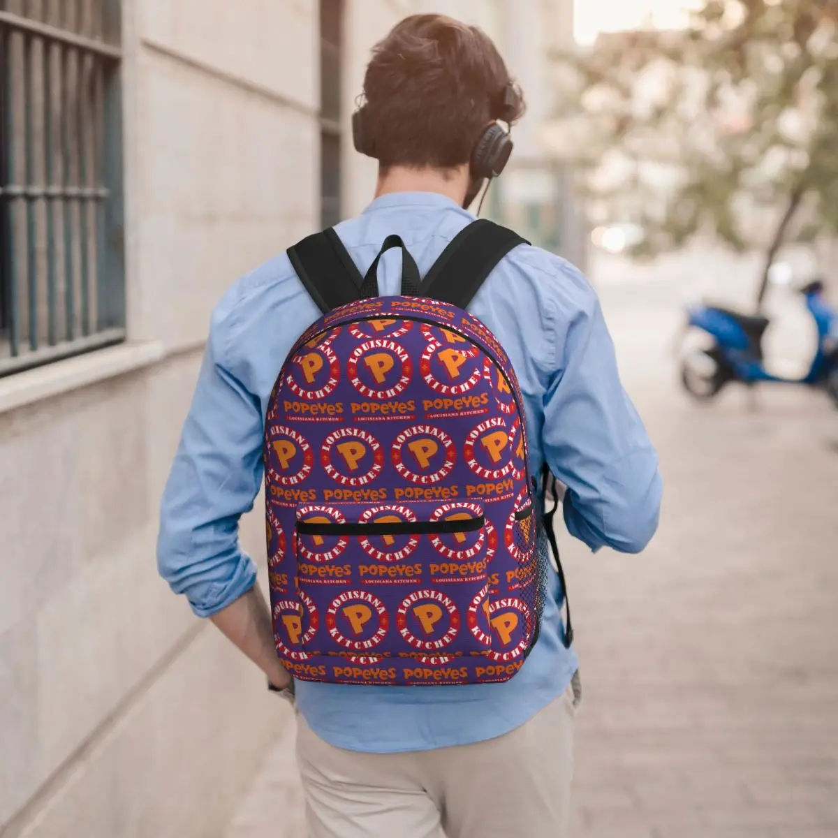 Popeyes Louisiana Kitchen Logo Backpack Boys Girls BookBag Children School Bag Computer Shoulder Bags for Men Women