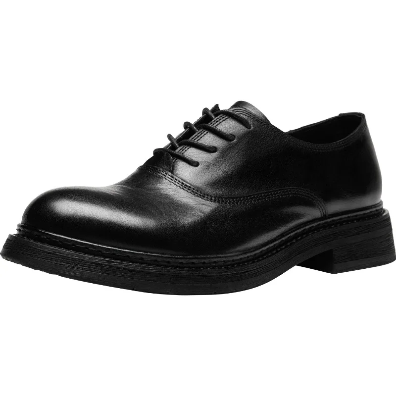 

Винтажные итальянские мужские туфли класса люкс из натуральной кожи, высокое качество, весна 2026, модные элегантные черные туфли для свадьбы и бизнеса