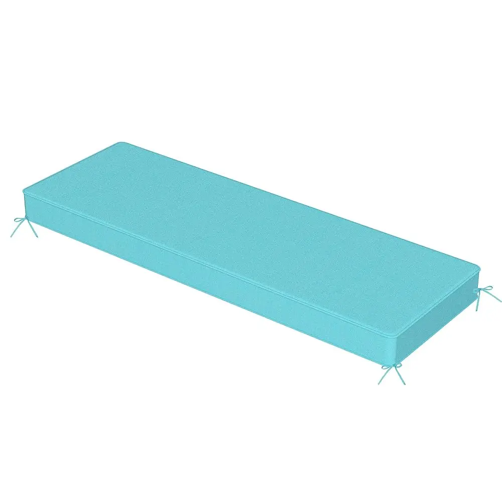 

Olefin Bench Cushion， Water-Resistant Patio Couch Cushion, Loveseat Sofa Pad With Straps Teal, 42 X 18 X 4 Hes