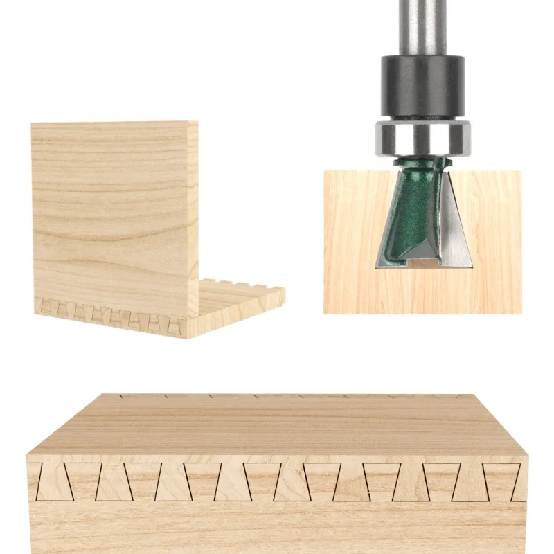 Dovetail Bit With Bottom Bearing Router Bit Woodworking Milling Cutter For Wood Bit Face Mill Carbide Cutter End Mill