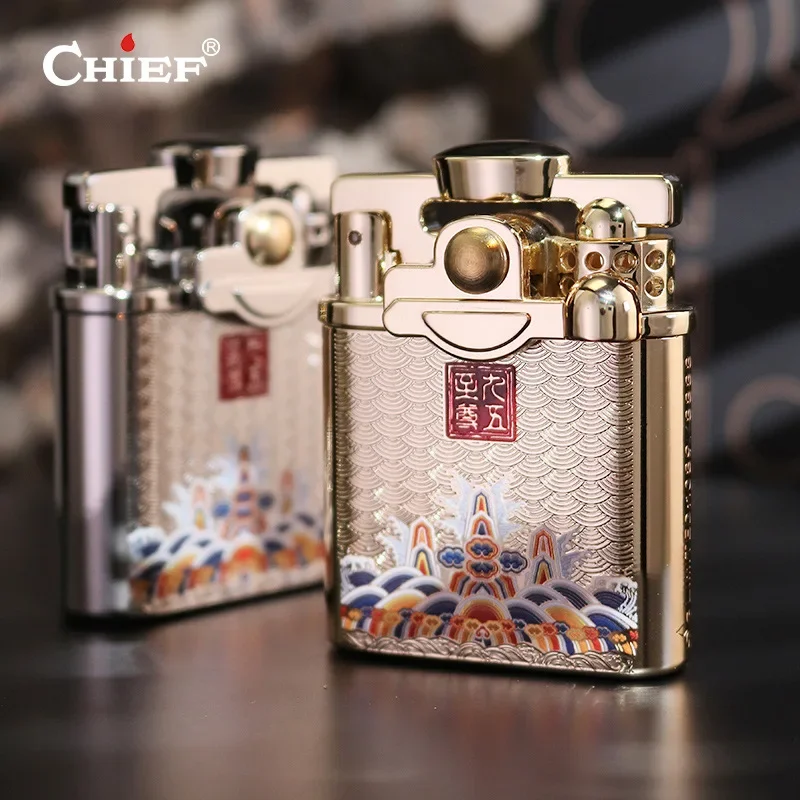 

Новая оригинальная медная резная ветрозащитная масляная зажигалка с коромыслою, национальный тренд, креативный персонализированный мужской подарок