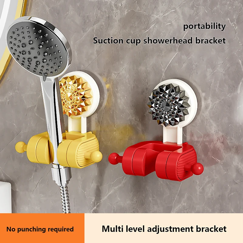 

New Unique Horizontal Setting Suction Cup Handheld Shower Head Holder Large Shower Head Supports Relocatable Wall Mounted