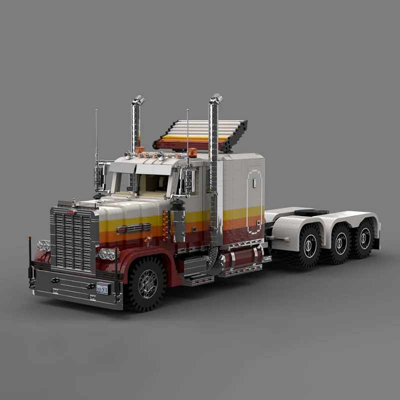 

New Peterbilt 389 Tri Axle Truck Drive Tractor Truck Heavy Truck Trailer Creative DIY Toy Set Technology Building Blocks