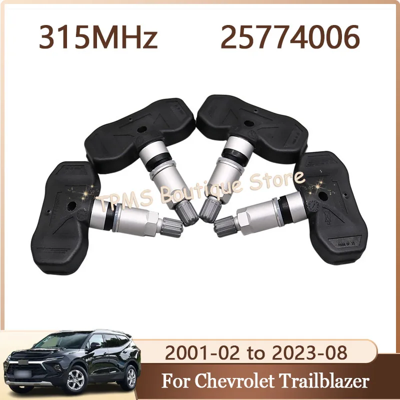 

4pcs 315MHz 25774006 TPMS Tire Pressure Monitor System For Chevrolet SSR Trailblazer EXT Cadillac CTS Buick Rainier GMC Envoy