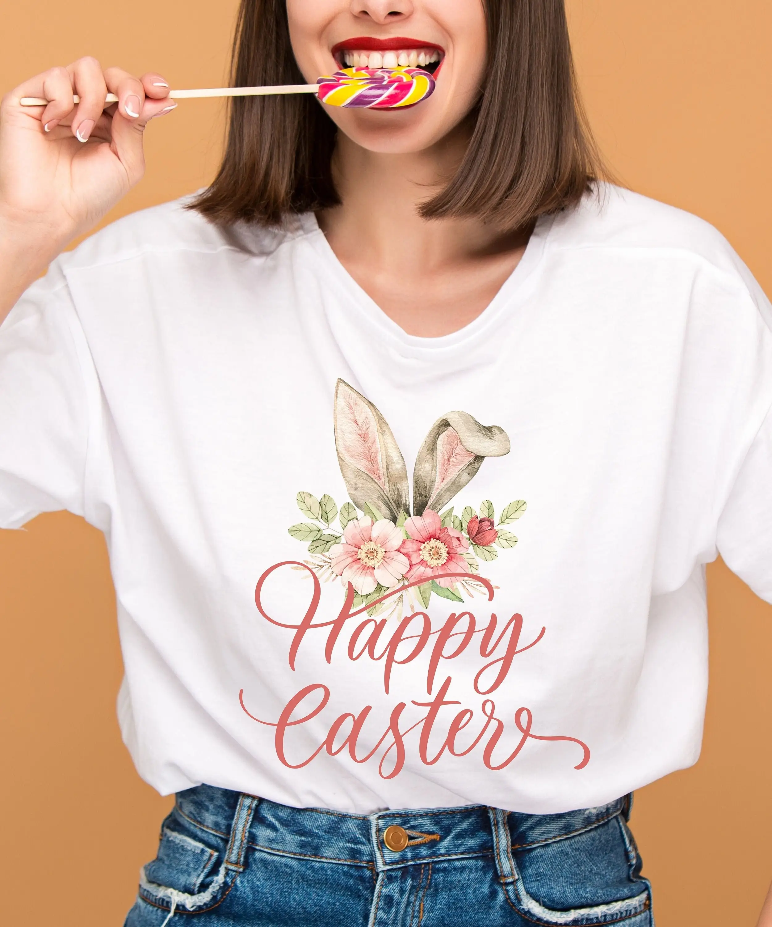 Easter T Shirt Bunny Ears Happy