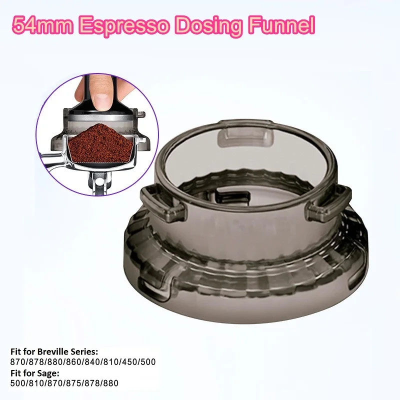 Embudo dosificador de 54mm compatible con máquinas de café expreso Breville Barista y Bambino accesorio de portafiltro antiderrames
