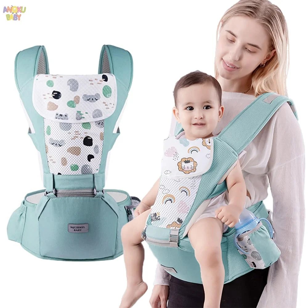 

2 in 1 Baby Carrier Waist Stool Adjustable Baby Carrier Bag with Storage Ergonomic Baby Hip Seat for Newborn Toddler Diaper Bag