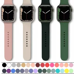 Silicone Band For Apple Watch strap 45mm 44mm 40mm 41mm 42-38mm 44 mm sport bracelet iwatch series 8 7 6 5 4 3 SE 9 Ultra 2 49mm