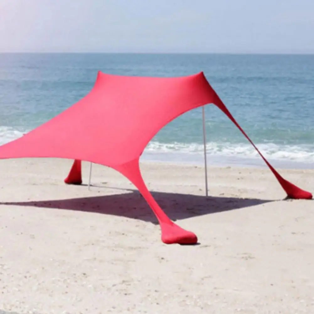 Rust-resistant Canopy Portable Beach Tent Sun Shelter with Anti-wind Ropes Uv Protection for Outdoor Camping Beach Canopy Easy