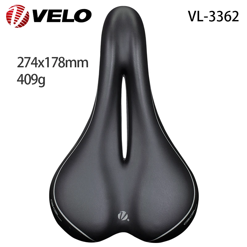 VELO VL-3362 Silica Gel PU Thicken Zone Cut Hollow Breathable Comfortable Road Bike MTB Bicycle Saddle Cushion Cycling Parts