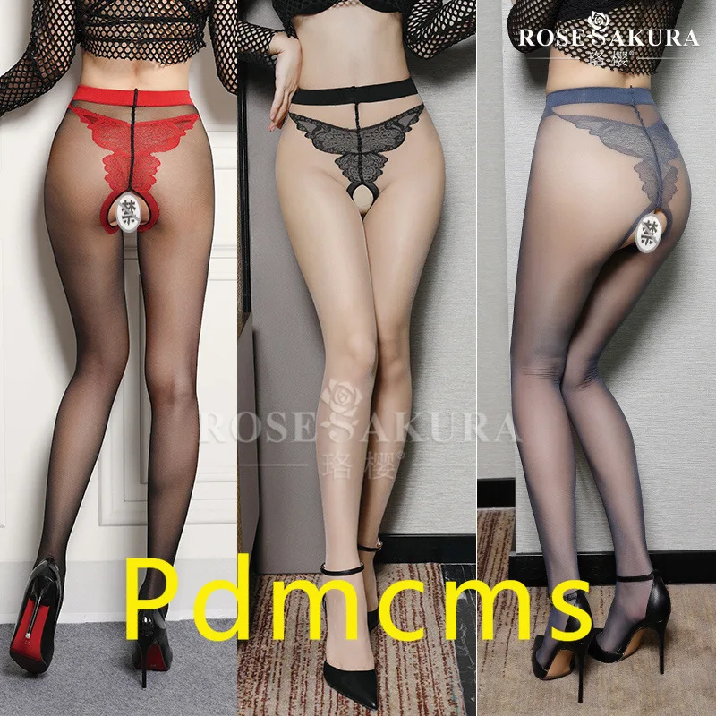 

Новинка 2024 года Luoying 0832, колготки с открытой промежностью и бабочкой, бикини, открытые чулки, соблазнительные сексуальные черные контрастные сексуальные ноги