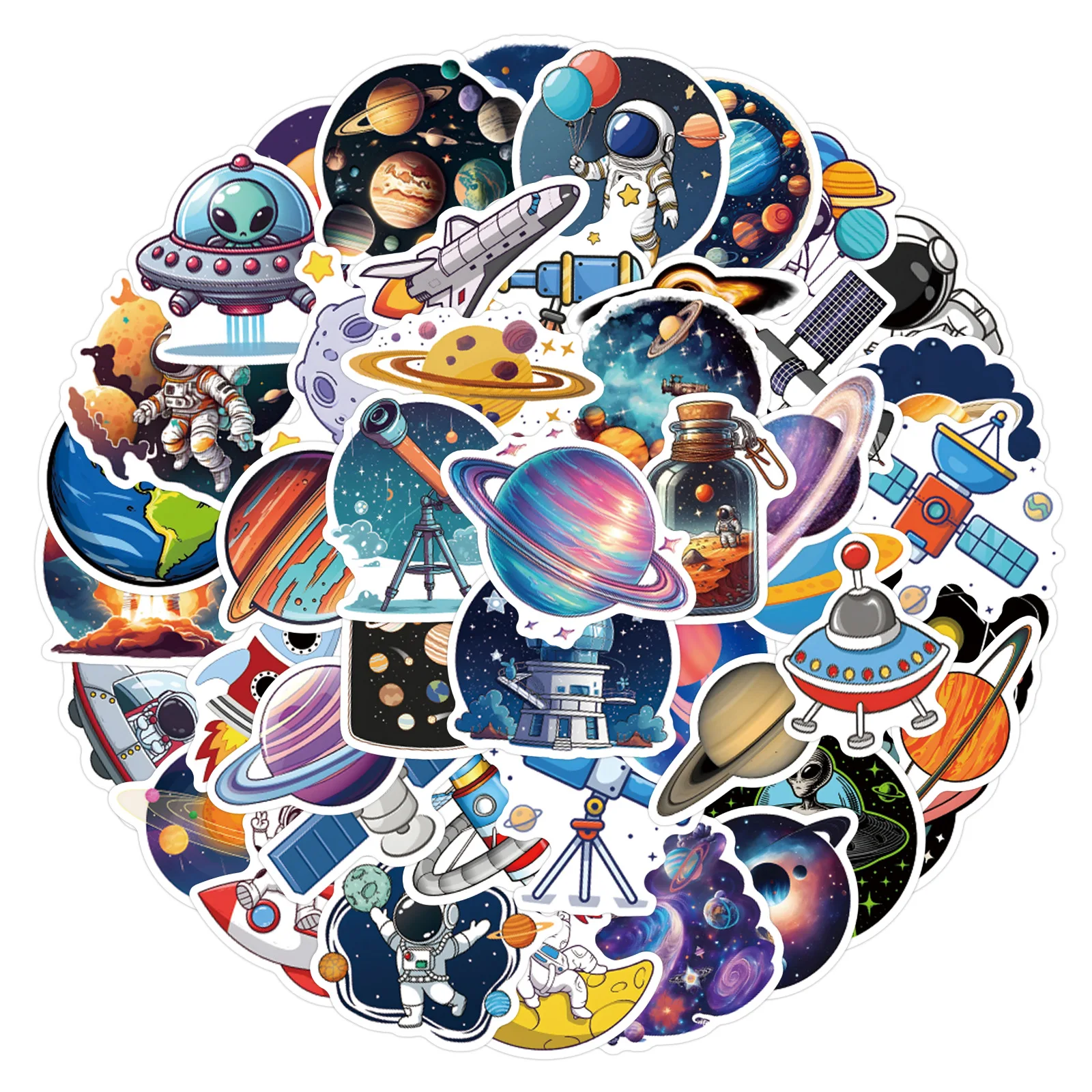 10/60 pièces explorer l'univers Graffiti autocollants esthétique exquis autocollant pour ordinateur portable papeterie bricolage jouets Secret