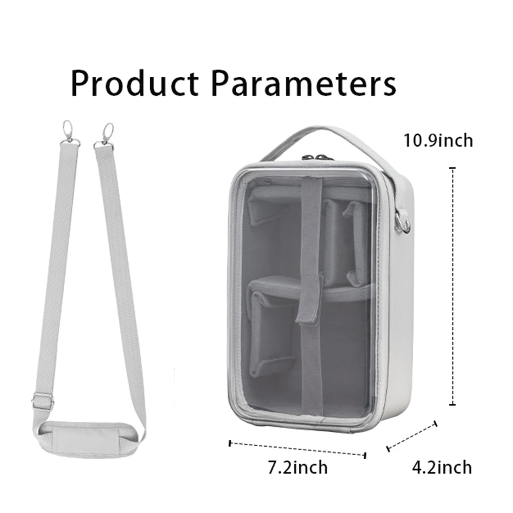Camera Bag Visible Camera Bag Transparent Digital Carry Bag PU PVC Splashproof Anti-Scratch For Pocket 3/GoPro/Insta360 Cam