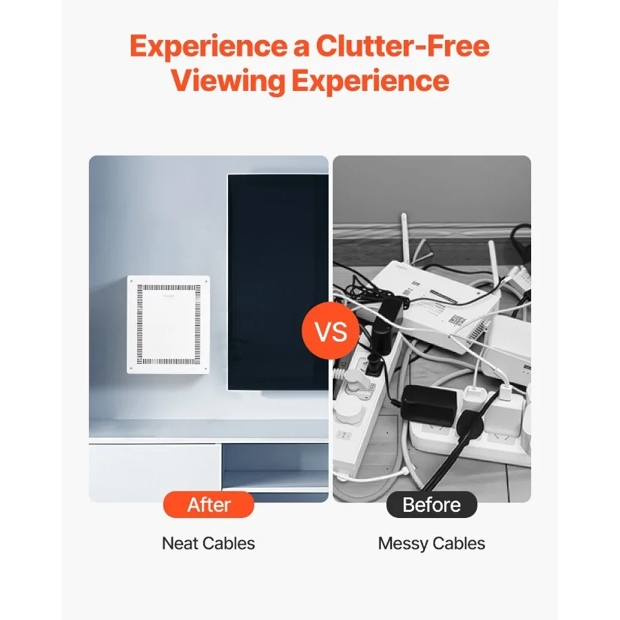 حاوية الوسائط المنظمة مقاس 17 بوصة في صندوق الوسائط التلفزيونية على الحائط مع غطاء #3