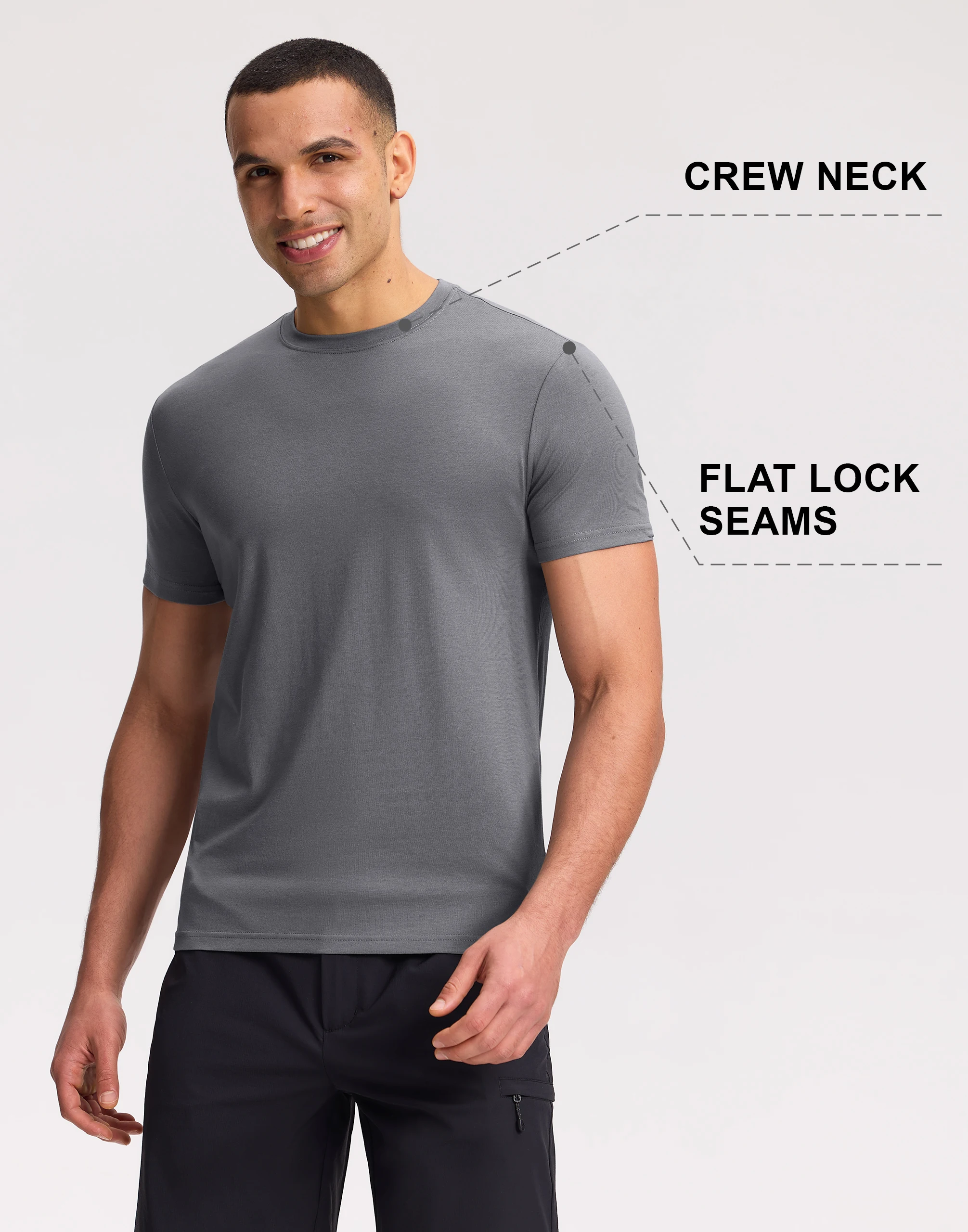 Pioneer Camp Men's T-Shirt Bamboo Viscose Ultra Soft Plain Male Shirts Cooling Crew Neck Casual Basic Tee Shirt Undershirt