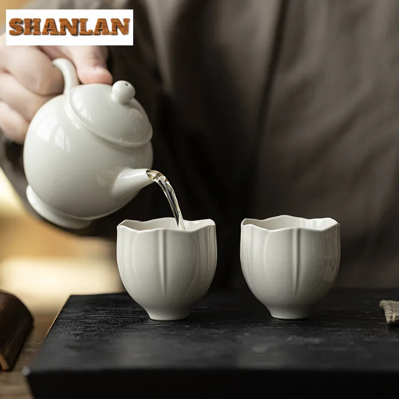 2 قطعة/الوحدة نبات الرماد زهرة برعم البتلة فنجان شاي زن وعاء الشاي زوج الشاي تذوق كوب شخصي Jianzhan ماستر أكواب طقم شاي الحرفية 80 مللي