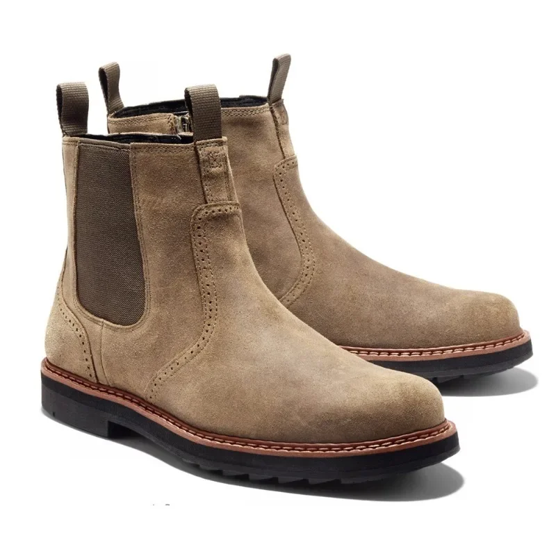 Large Size 39-48 Fashion Man Shoes Handmade Chelsea Retro Leather Boots for Men Comfortable Commute Motorcycle Boots Ankle Boots