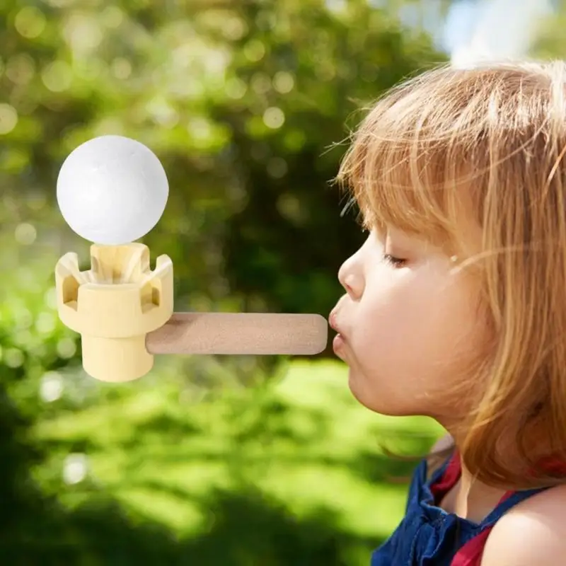CORB Wooden Blowing Ball Toy For Kids Educational Party Game With Floating Tube Design